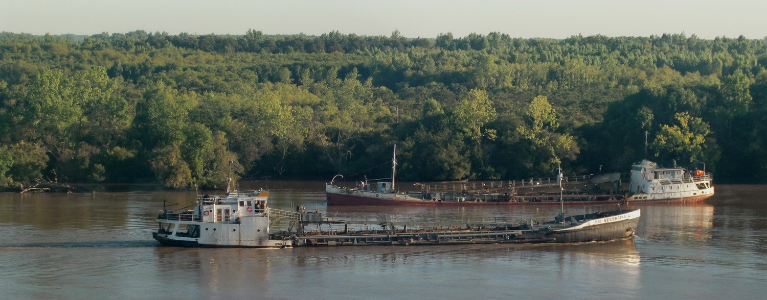 Typical freighters on Rio Parana